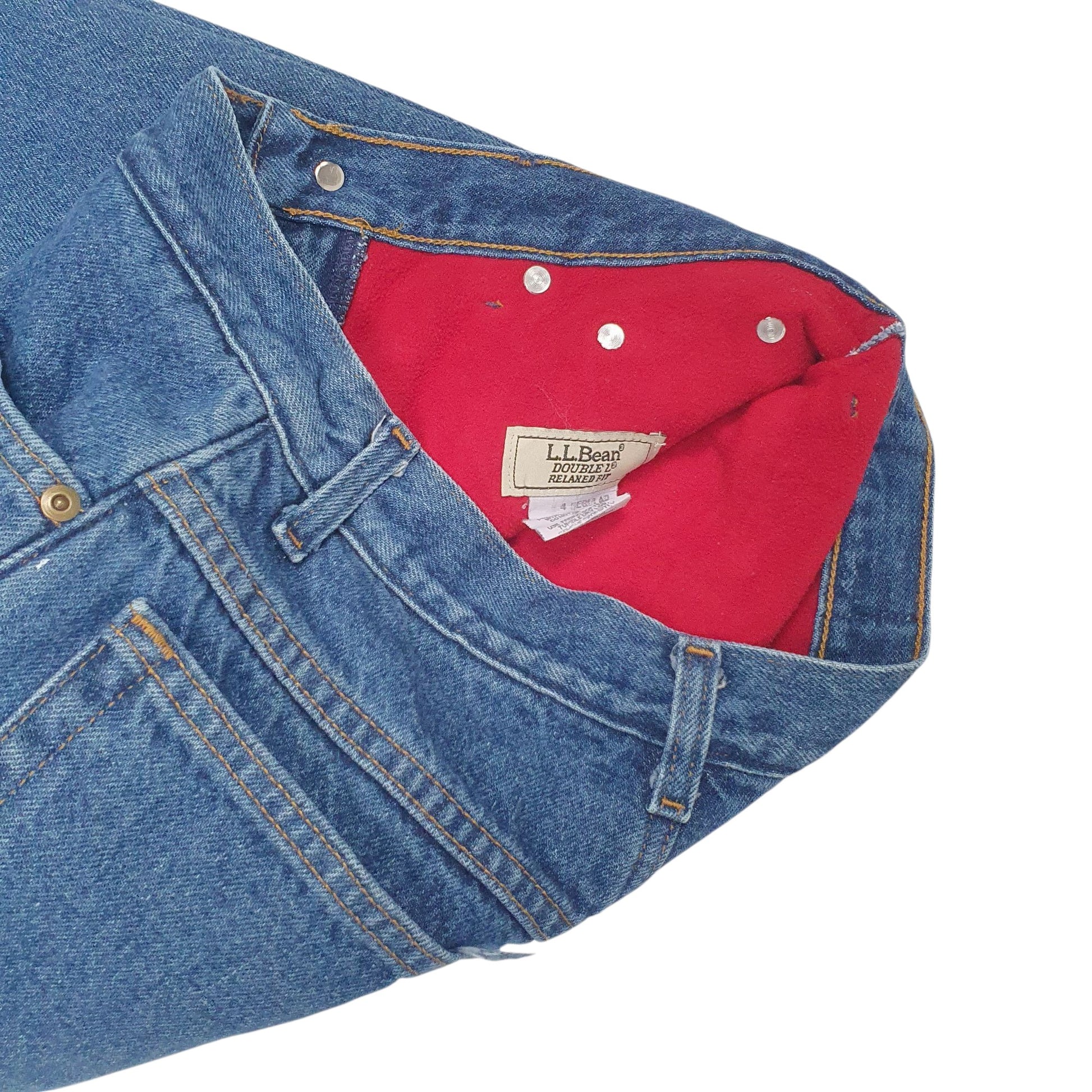 Womens Blue L.L.Bean Blanket Lined Double L  Jeans