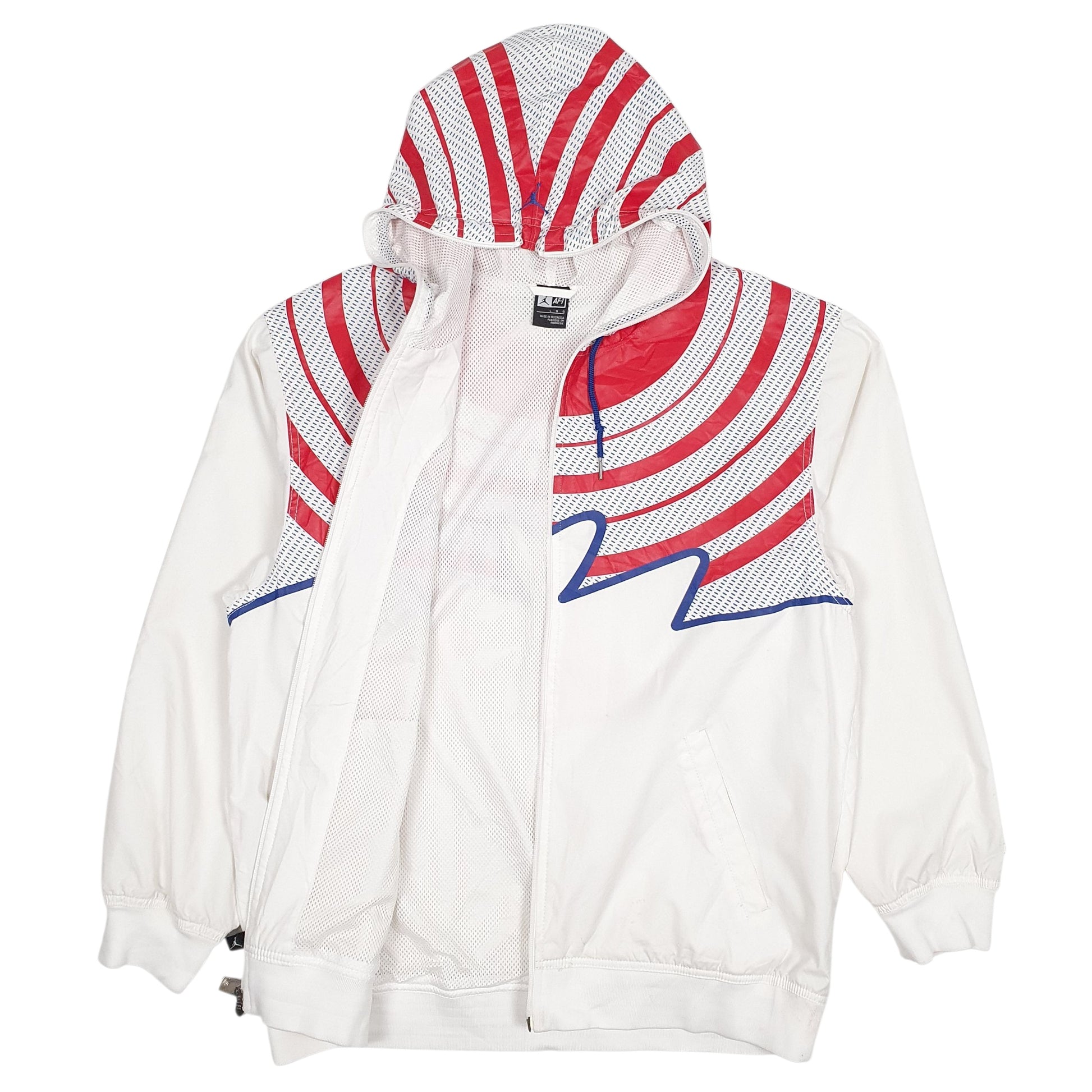 Mens White Nike Air Jordan 5 AF-1 Fusion Hoodie Coat