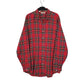 Mens Red L.L.Bean Vintage 1980s Made In USA Thick Flannel Long Sleeve Shirt