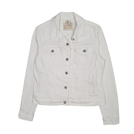 Womens White Levis Type 3 Trucker Crewneck Coat