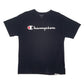 Mens Black Champion Spellout Short Sleeve T Shirt