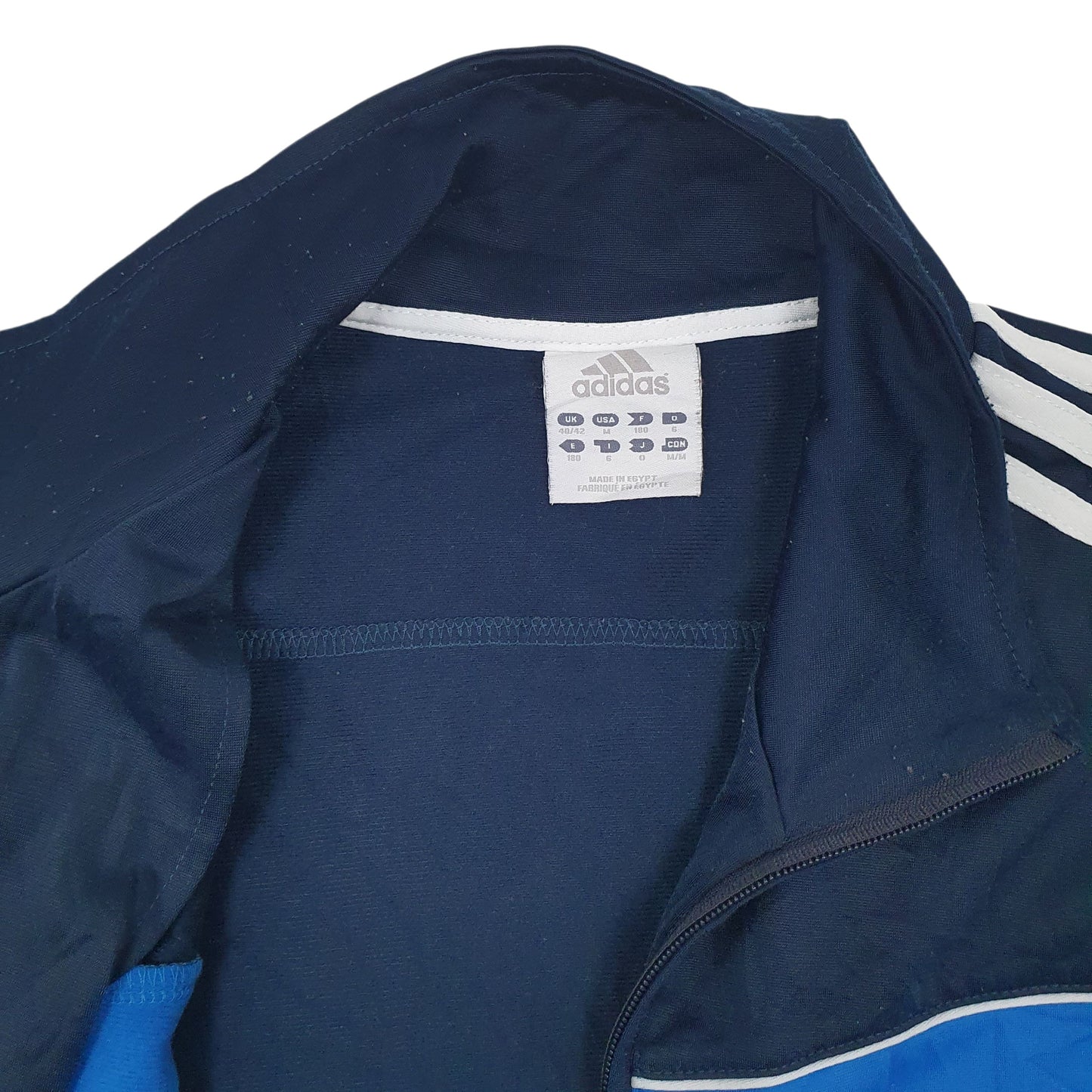 Mens Navy Adidas Vintage 00s Active Wear Full Zip Jumper