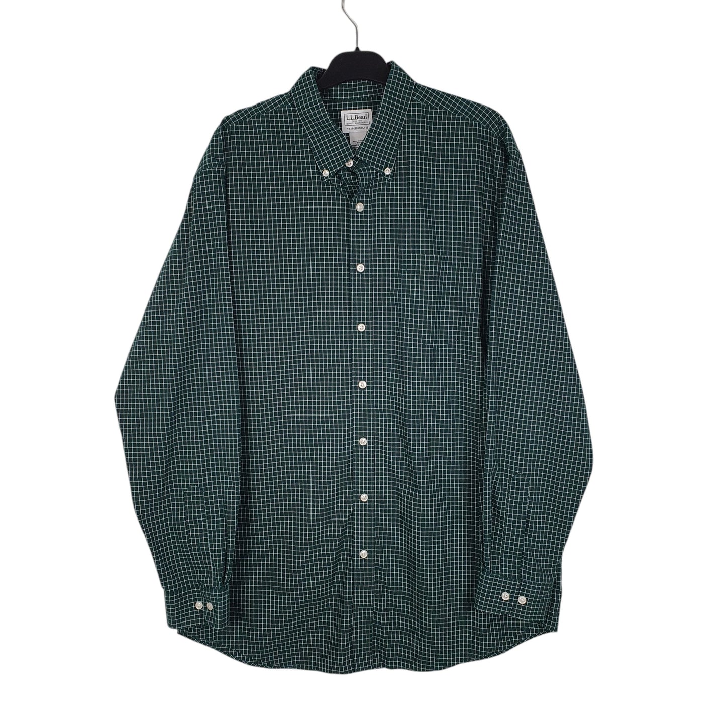 Mens Green L.L.Bean  Long Sleeve Shirt