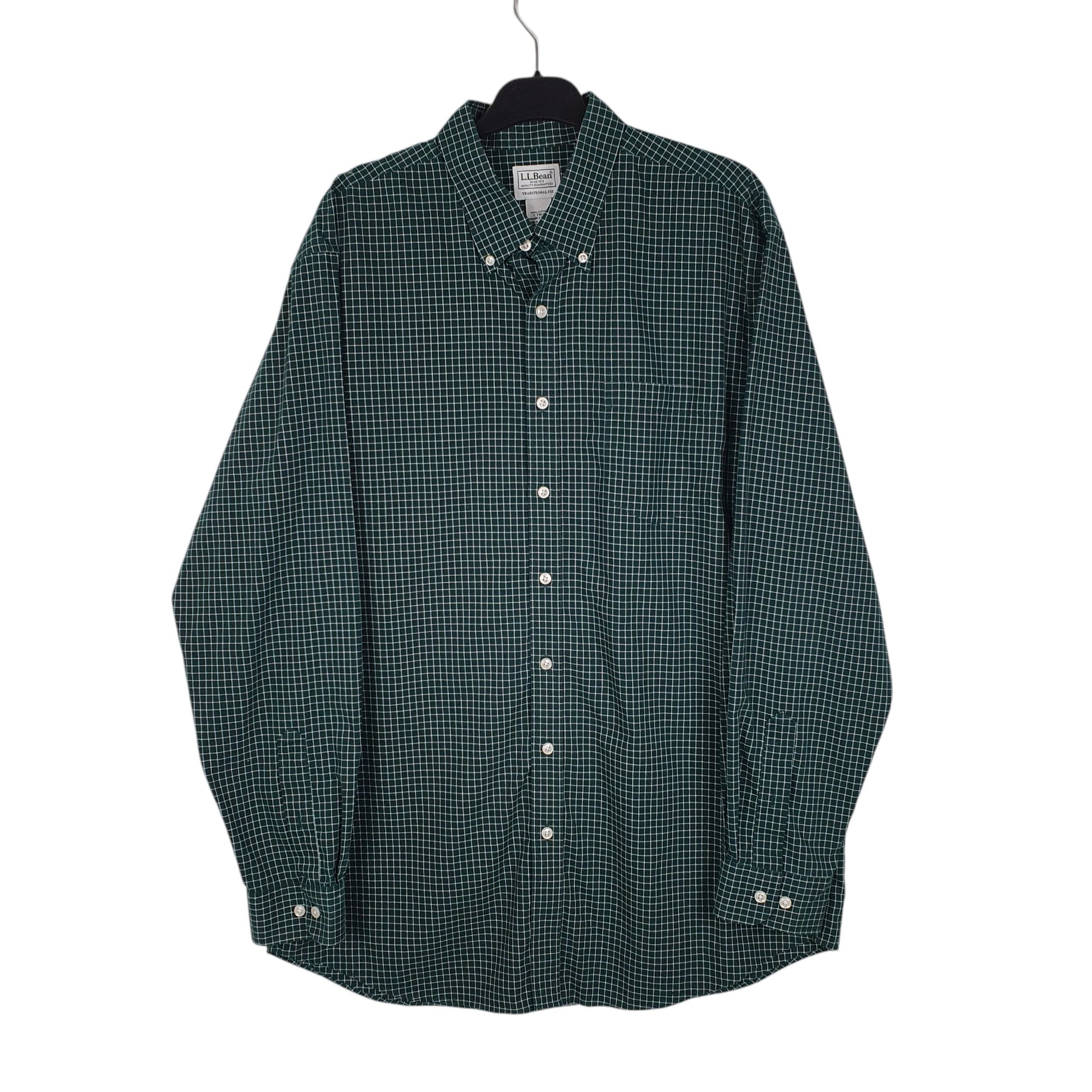 Mens Green L.L.Bean  Long Sleeve Shirt