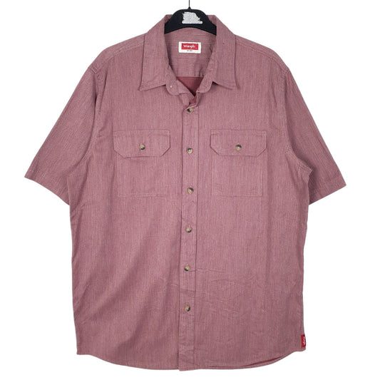 Mens Burgundy Wrangler  Short Sleeve Shirt