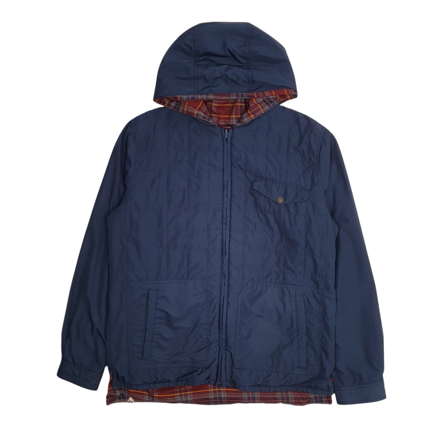 Mens Navy Quiksilver Reversible Crewneck Coat