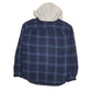 Mens Navy Wrangler Plaid Overshirt Hoodie  Coat
