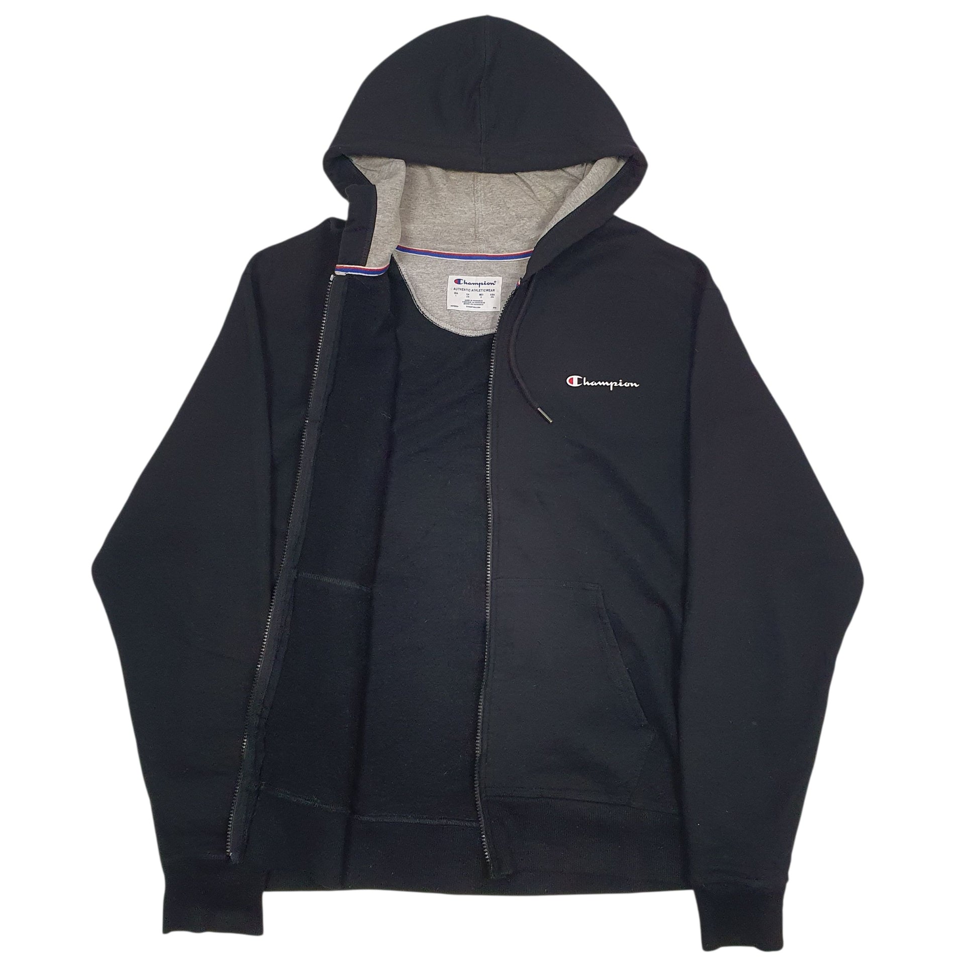 Mens Black Champion  Full Zip Jumper