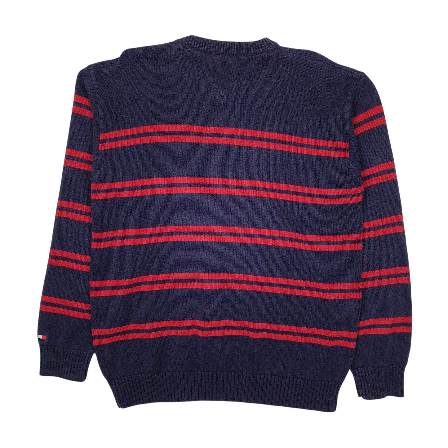 Mens Navy Tommy Hilfiger Chunky Knit Vintage 00s Crewneck Jumper