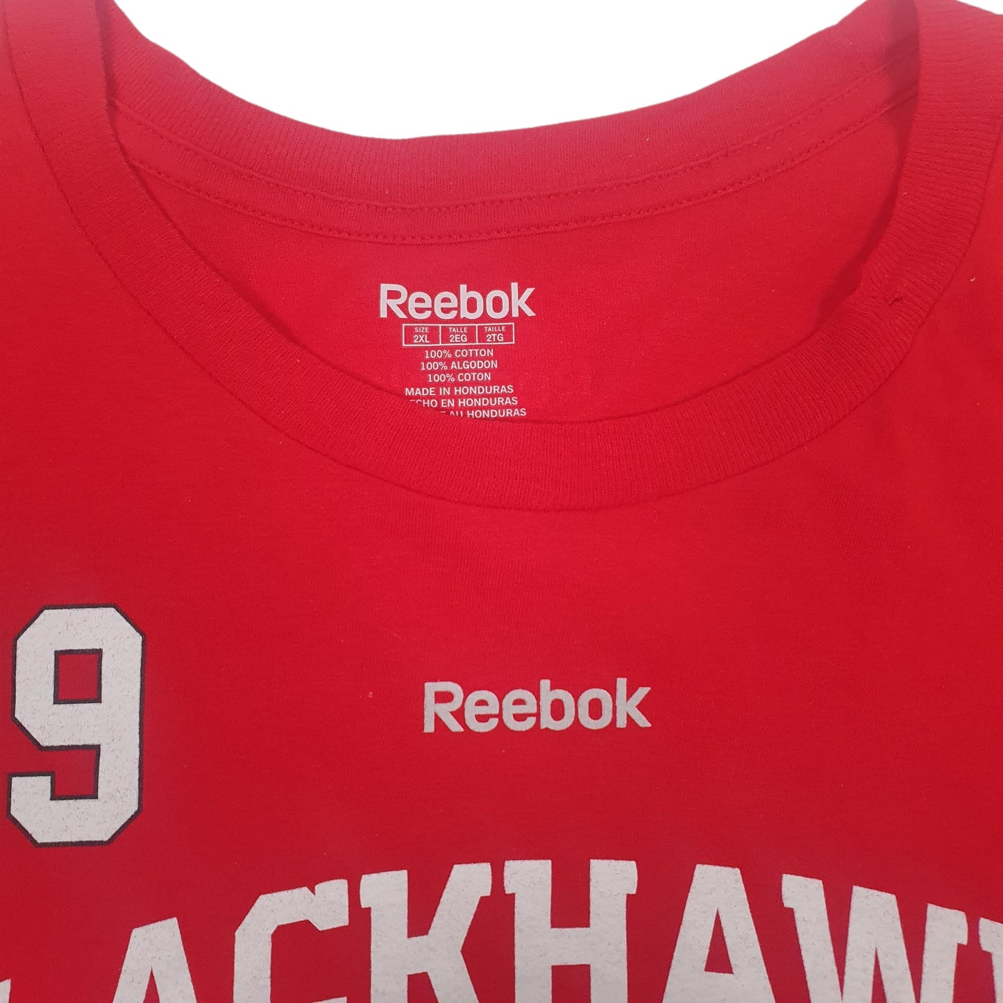 Mens Red Reebok NHL Blackhawks Hockey  T Shirt