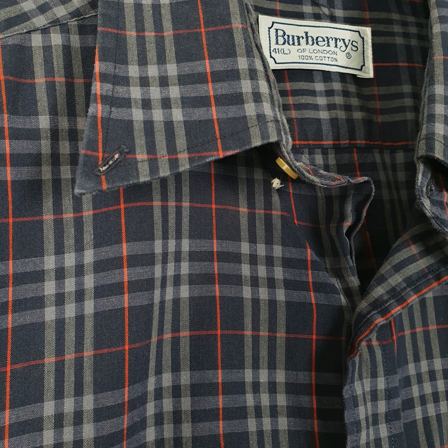 Mens Navy Burberry Vintage 90s  Shirt