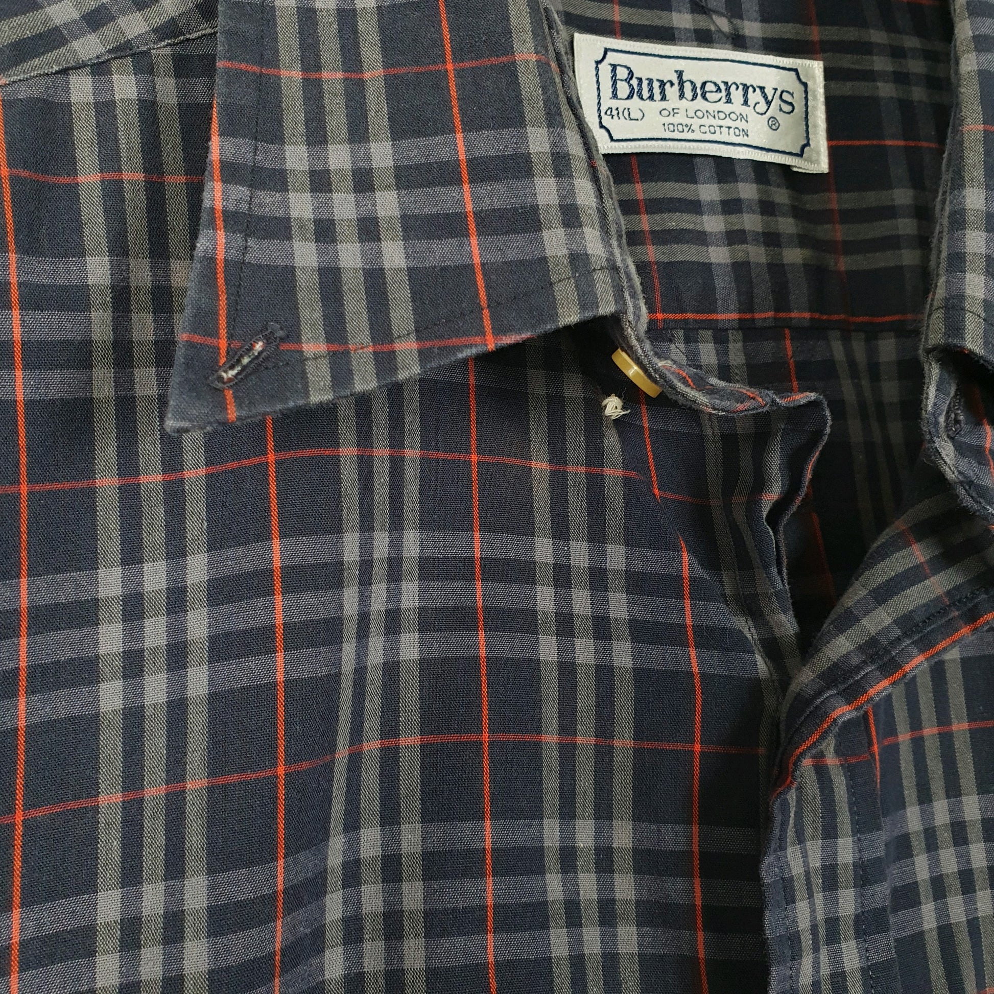 Mens Navy Burberry Vintage 90s  Shirt