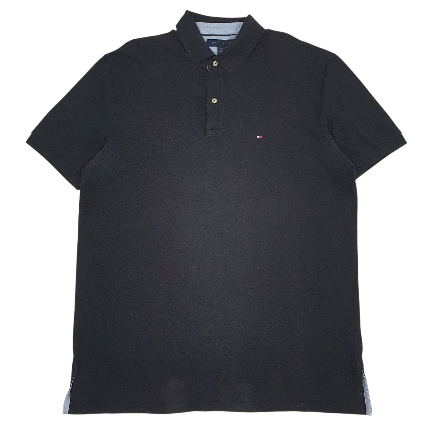 Mens Black Tommy Hilfiger  Short Sleeve Polo Shirt