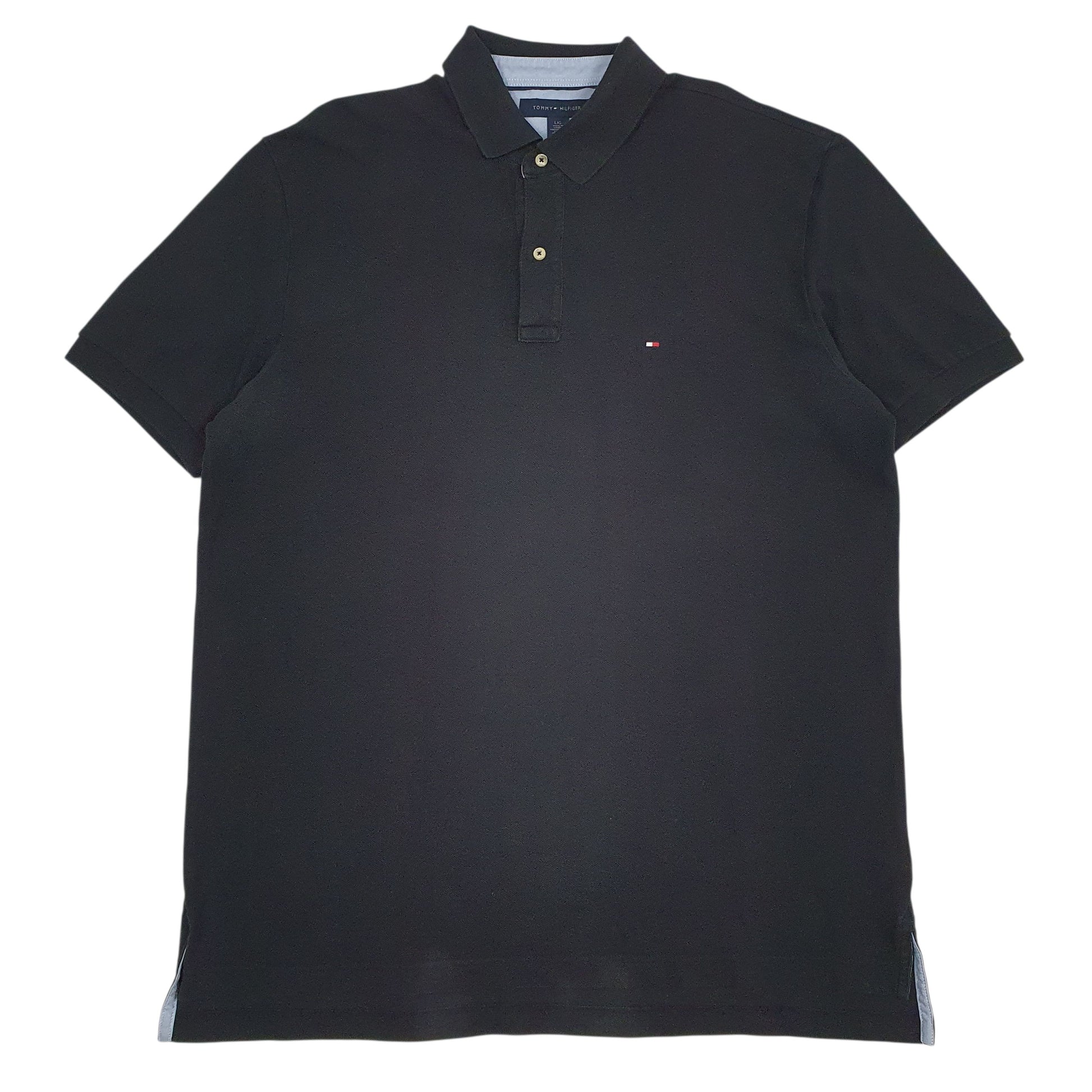Mens Black Tommy Hilfiger  Short Sleeve Polo Shirt