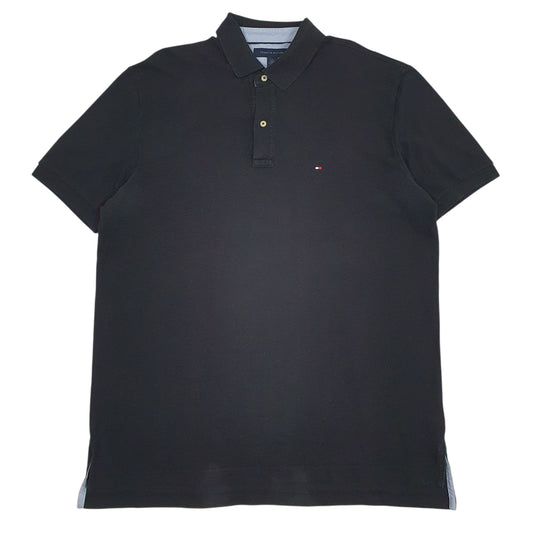 Mens Black Tommy Hilfiger  Short Sleeve Polo Shirt