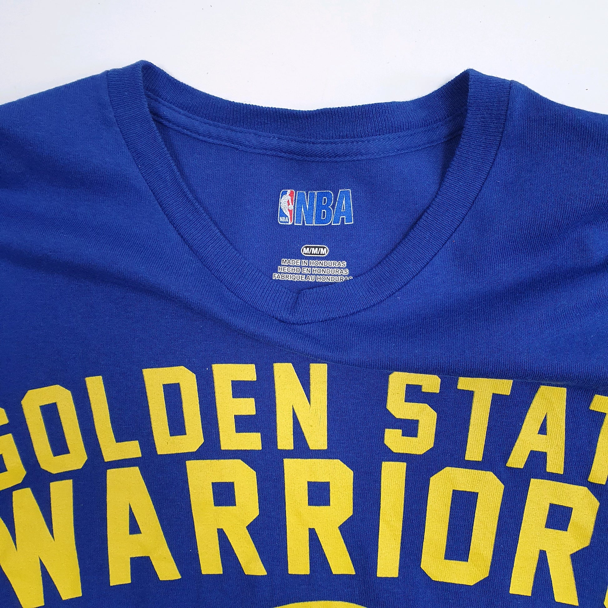 Mens Blue NBA Golden State Warrior Basketball Quarter Zip T Shirt
