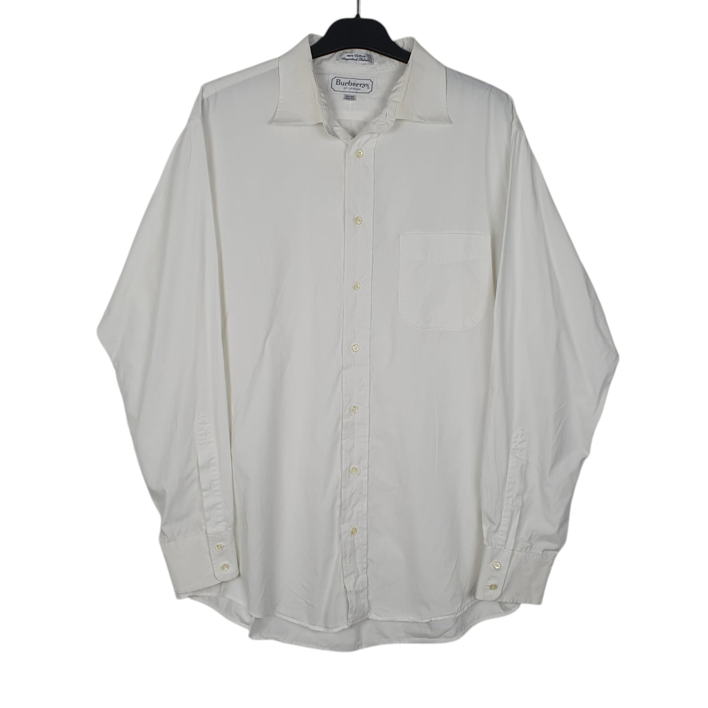 Mens White Burberry Vintage 90s Long Sleeve Shirt
