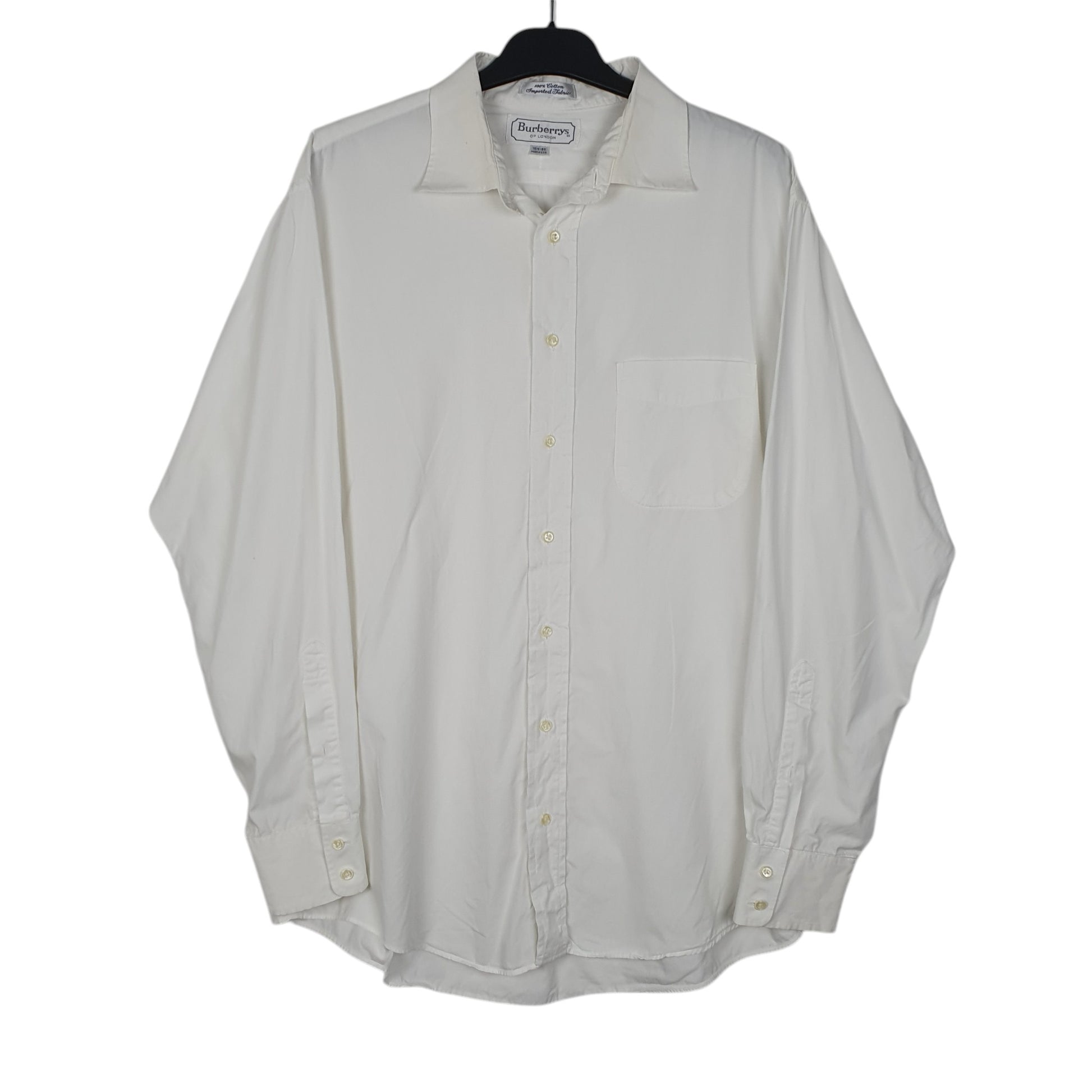 Mens White Burberry Vintage 90s Long Sleeve Shirt
