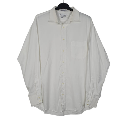 Mens White Burberry Vintage 90s Long Sleeve Shirt