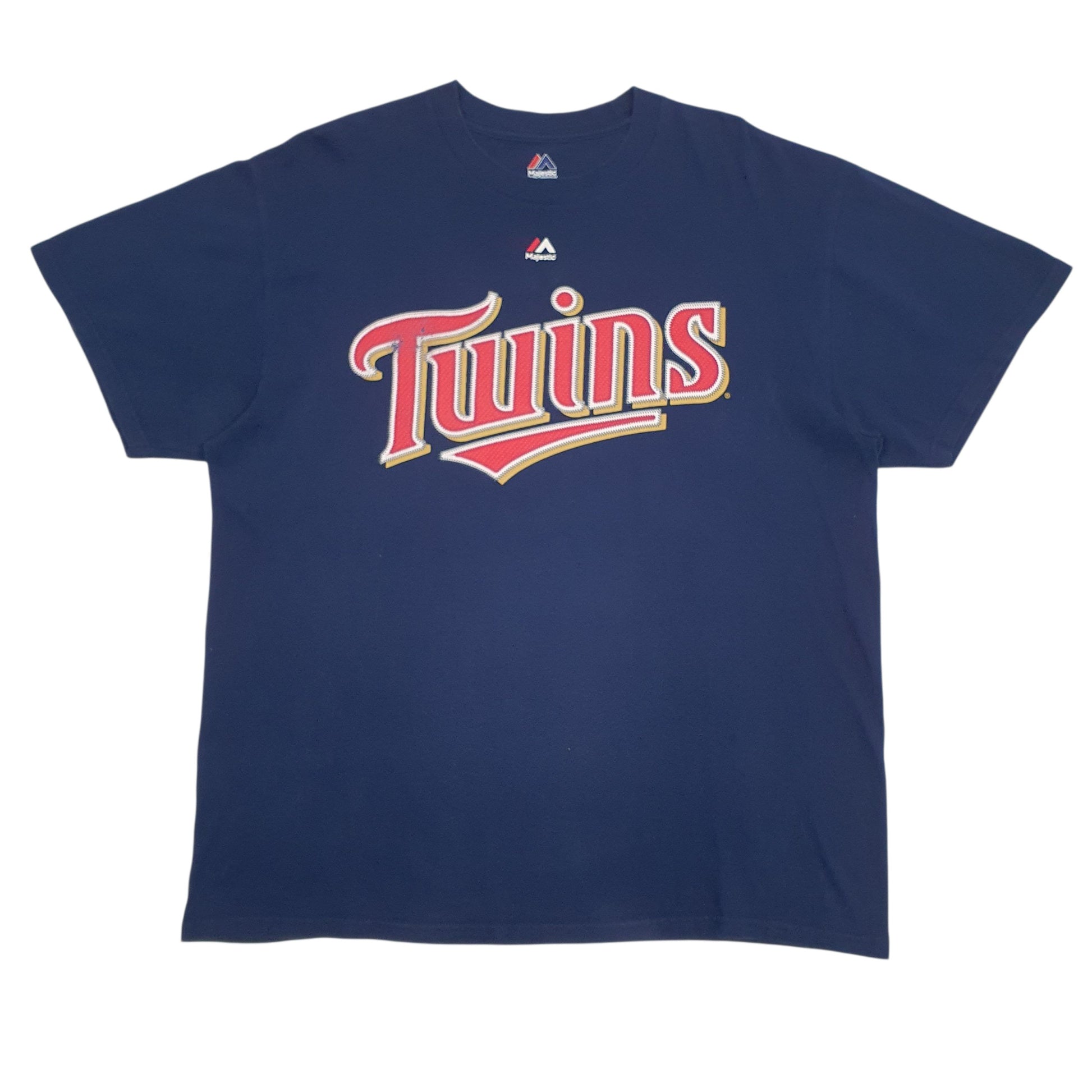 Mens Navy Majestic MLB Minnesota Twins Short Sleeve T Shirt
