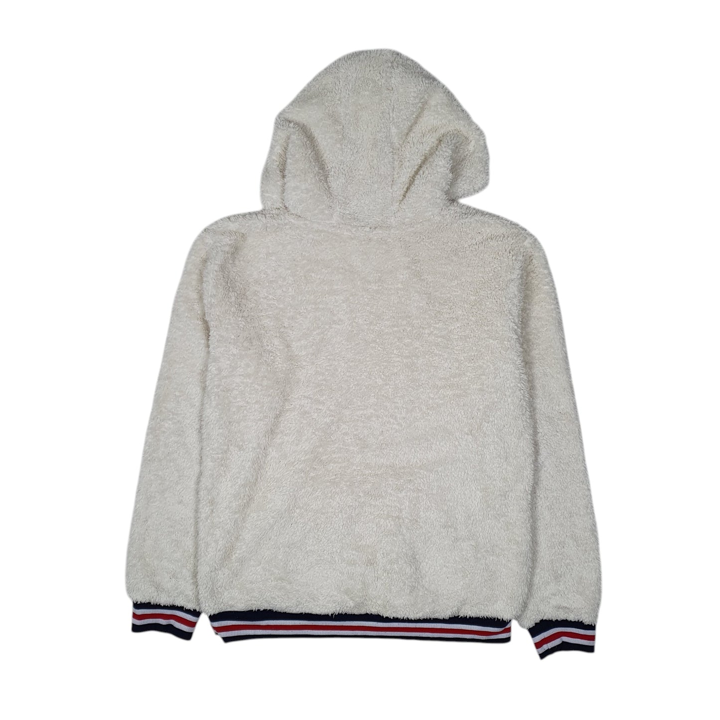 Womens Cream Fila Fluffy Sherpa Hoodie Jumper