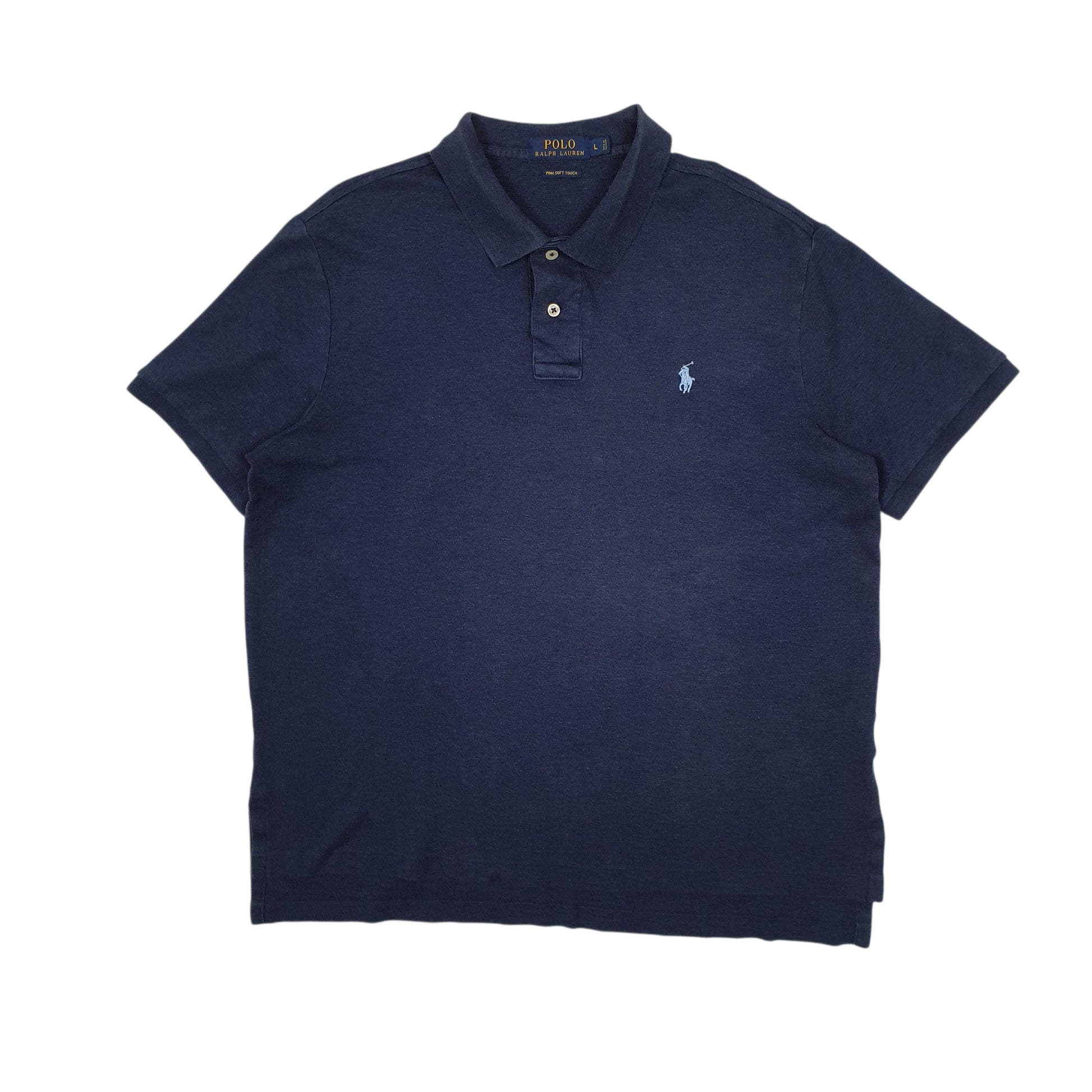 Mens Navy Polo Ralph Lauren Pima Soft Touch Short Sleeve Polo Shirt
