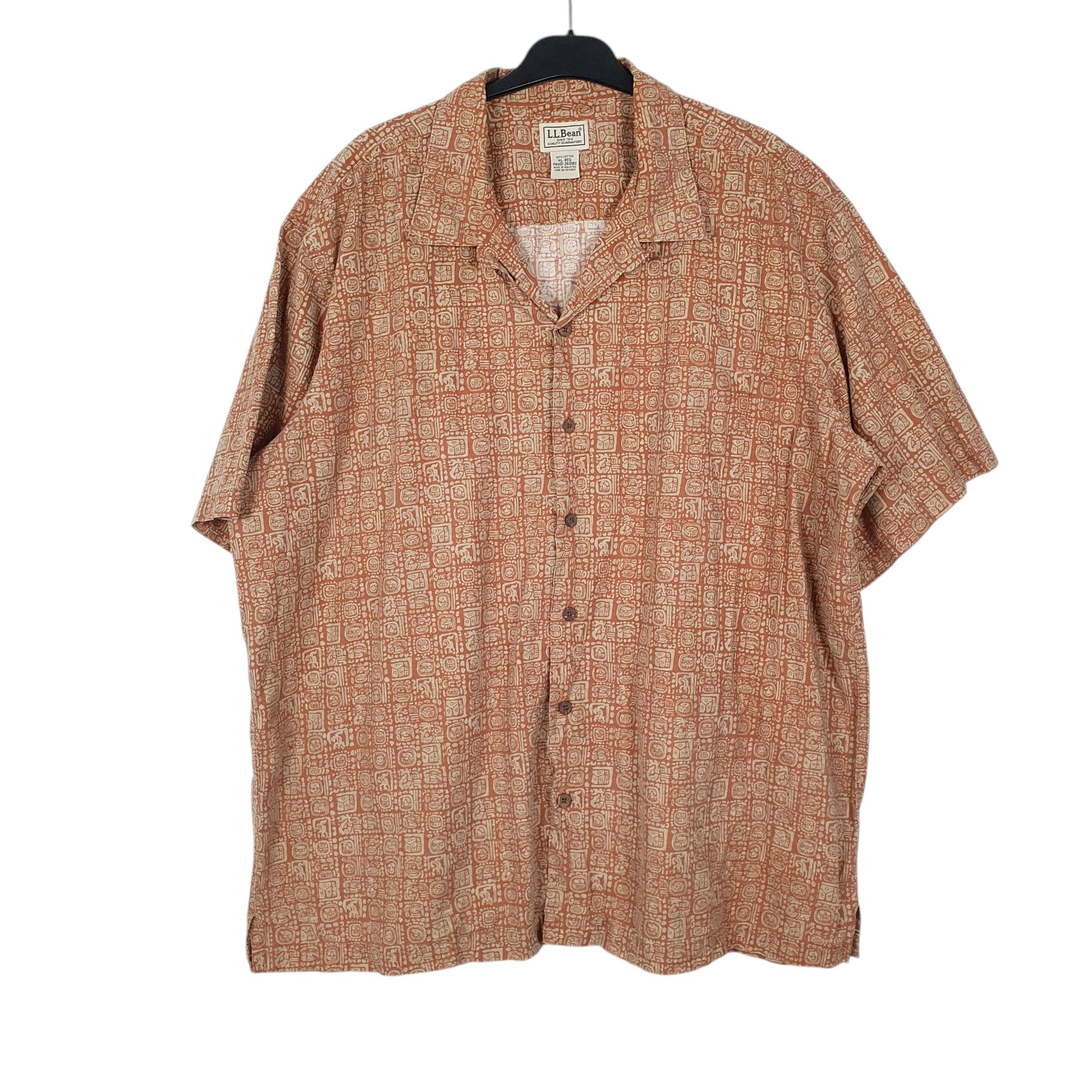 Mens Brown L.L.Bean  Short Sleeve Shirt