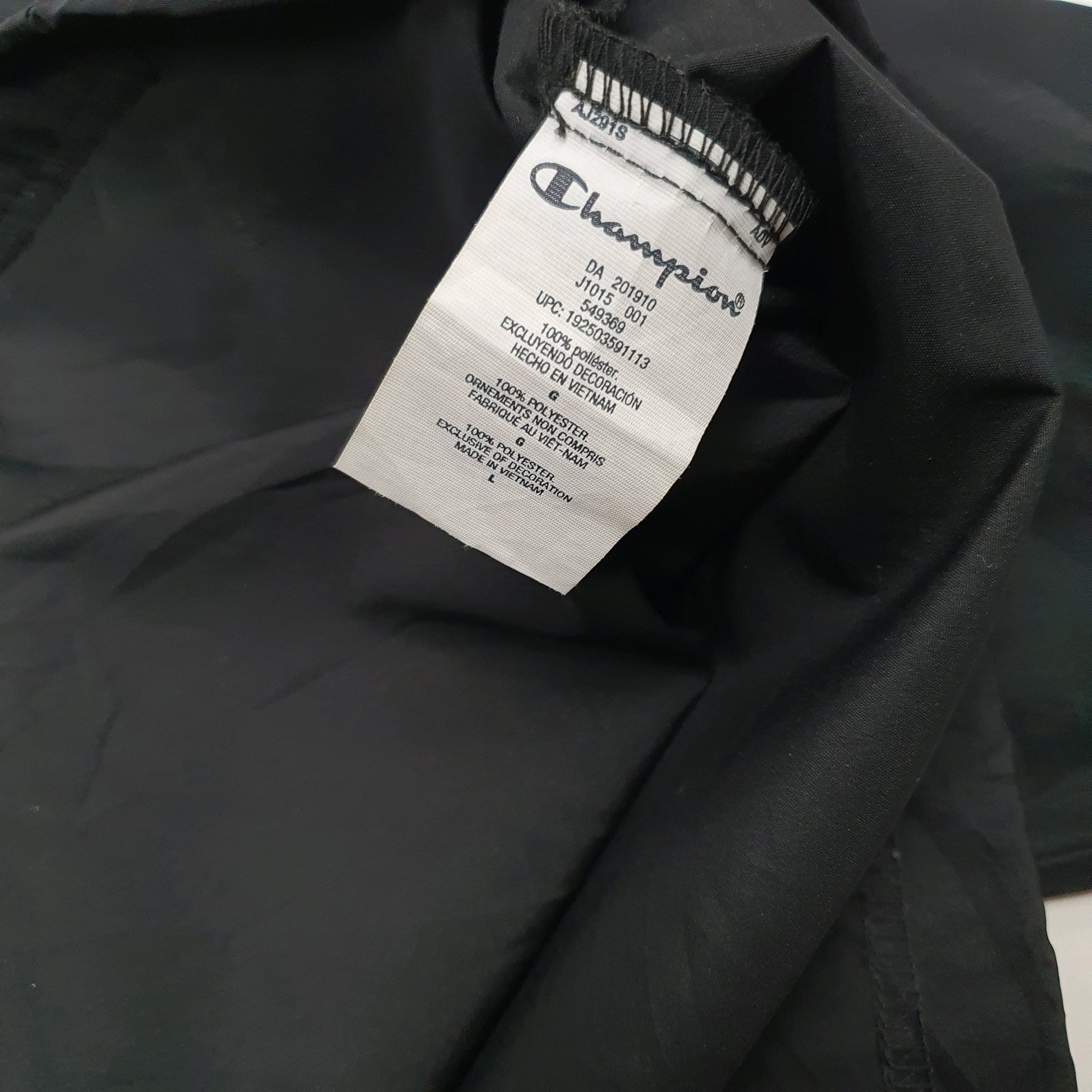 Mens Black Champion Pullover  Coat
