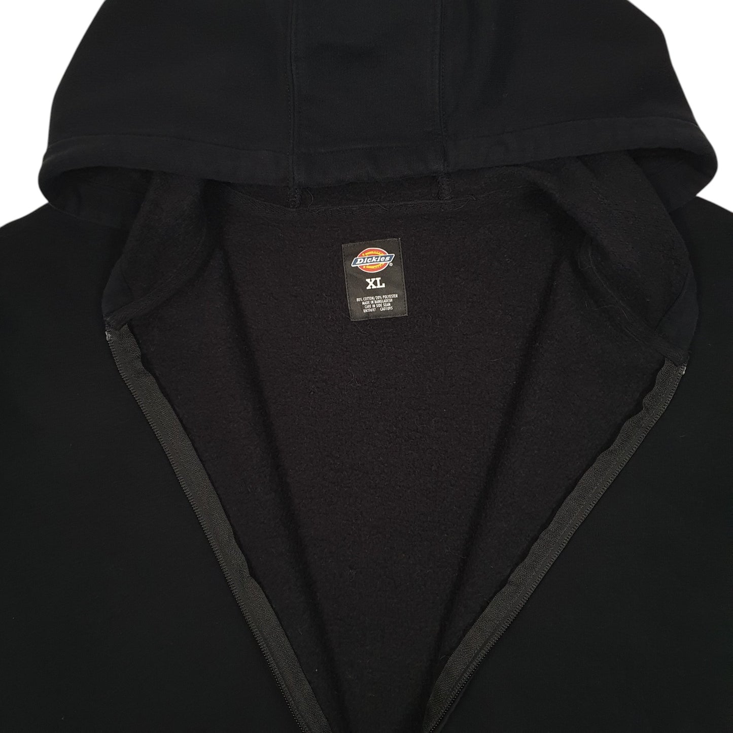 Mens Black Dickies Hoodie Full Zip Jumper