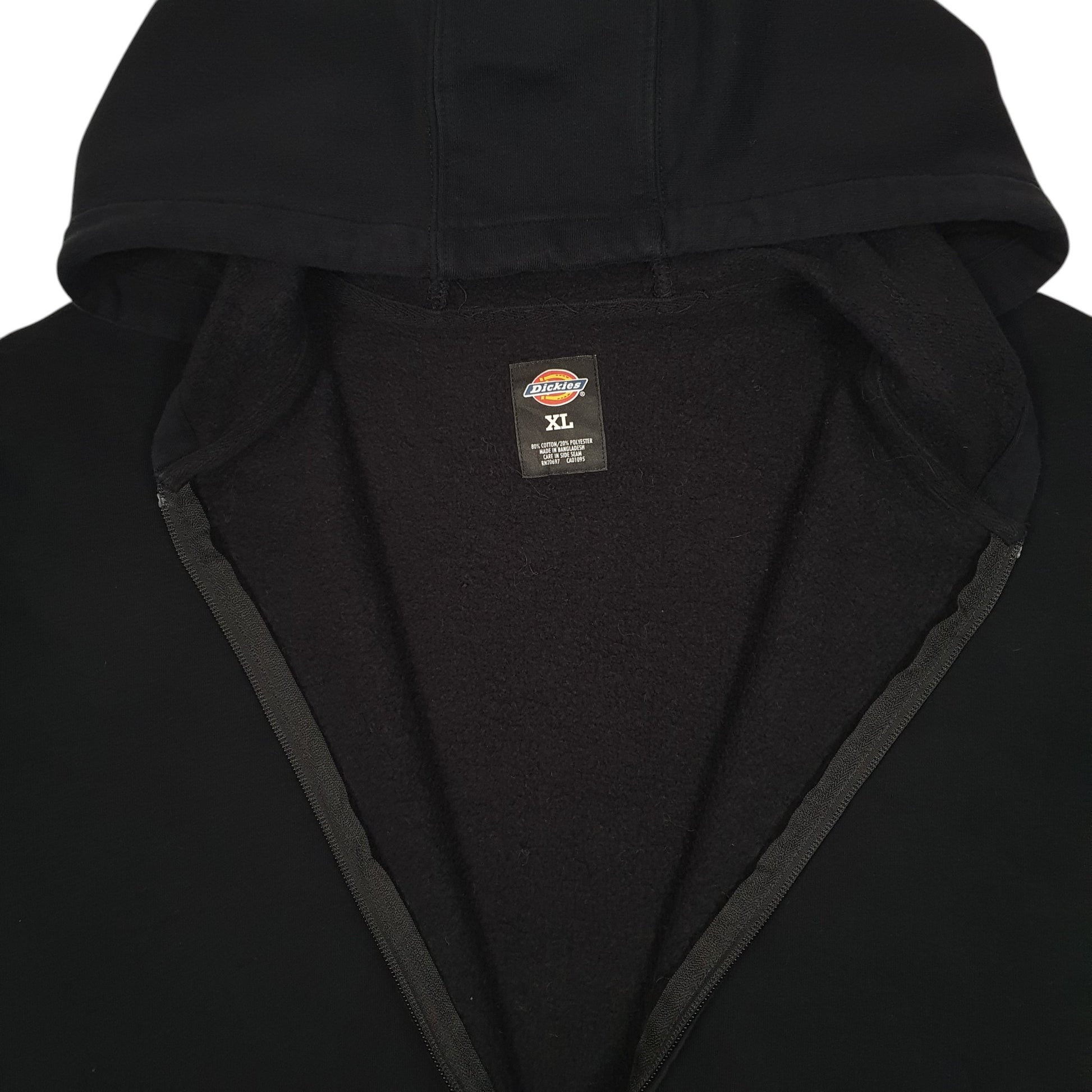 Mens Black Dickies Hoodie Full Zip Jumper