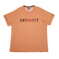 Mens Orange Carhartt Spellout Short Sleeve T Shirt