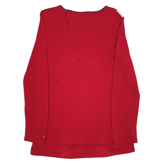 Womens Red Tommy Hilfiger  V Neck Jumper