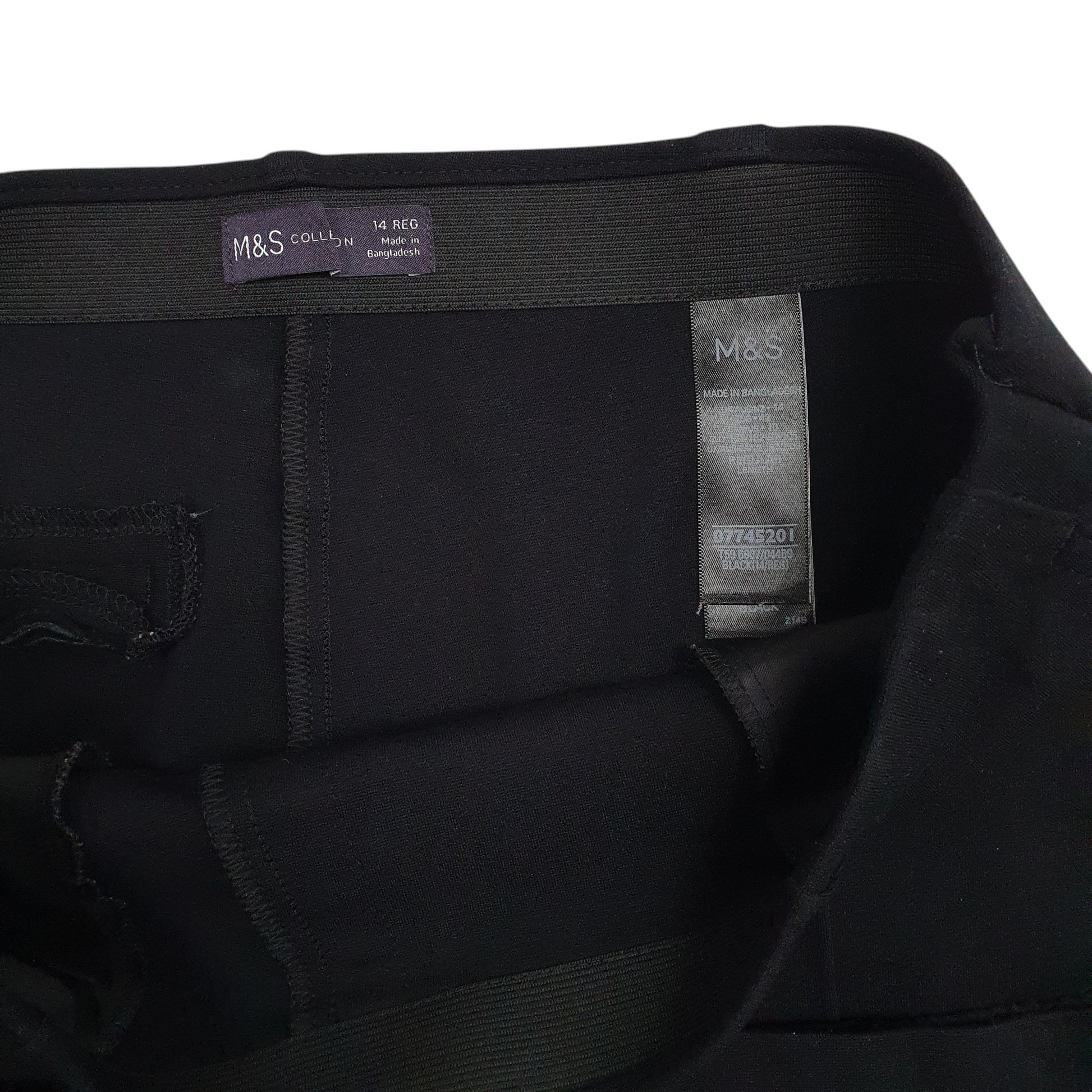 Womens Black M&S Stretch  Trousers