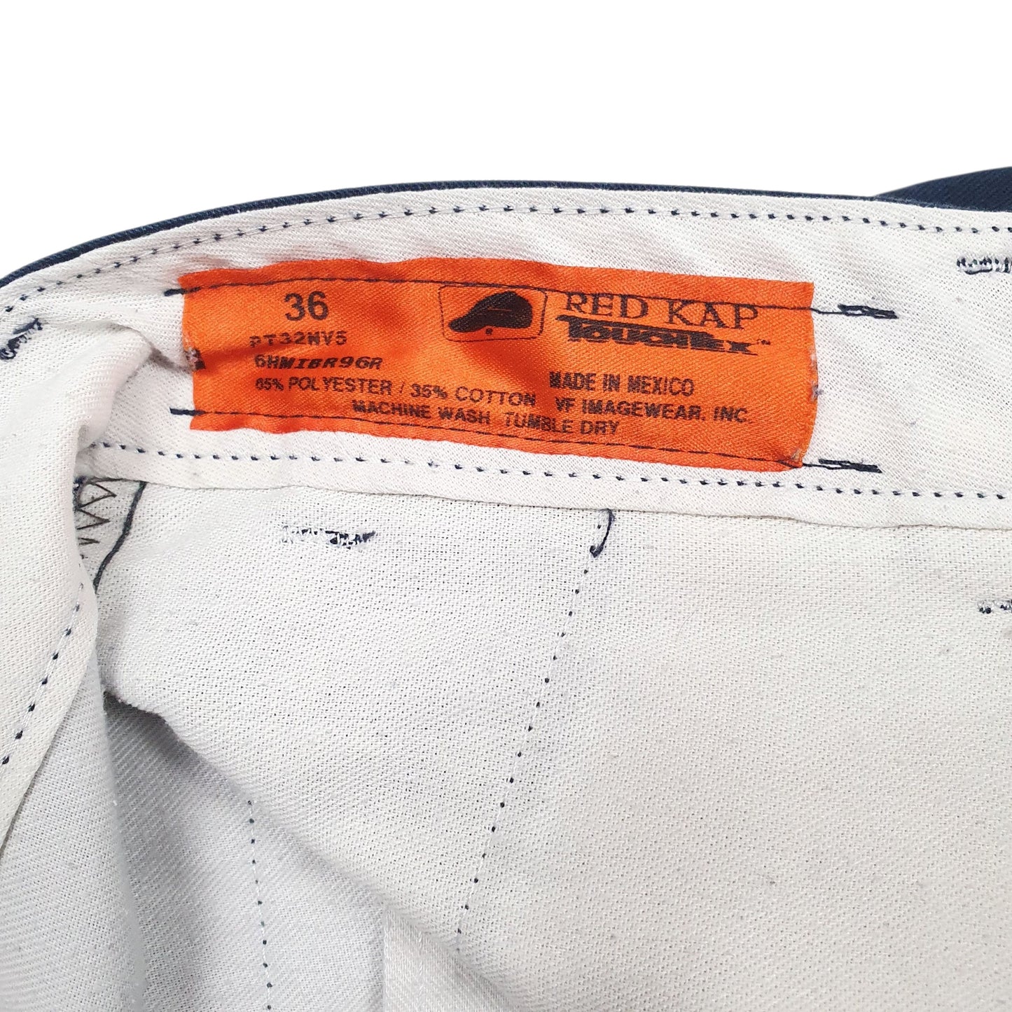 Mens Navy Red Kap Pleated  Trousers