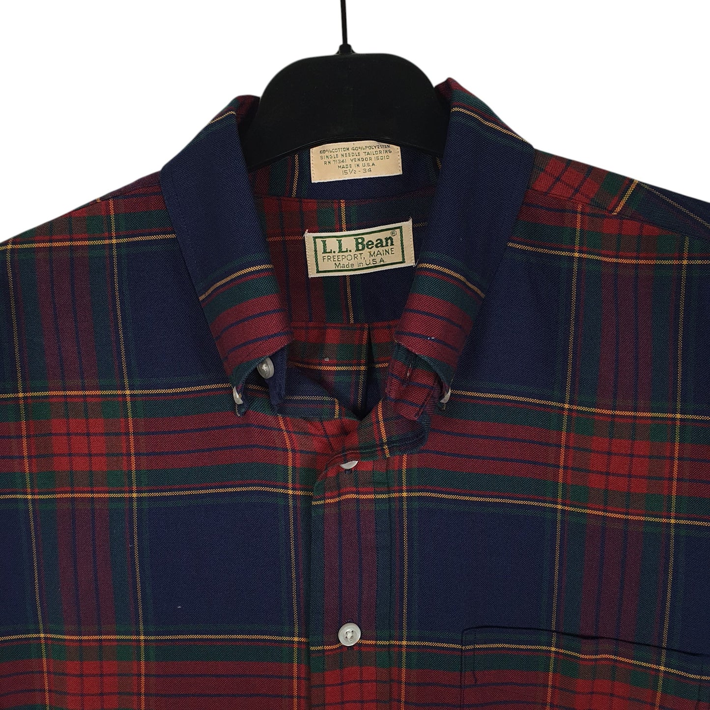 Mens Navy L.L.Bean Vintage 1980s Made In USA  Shirt