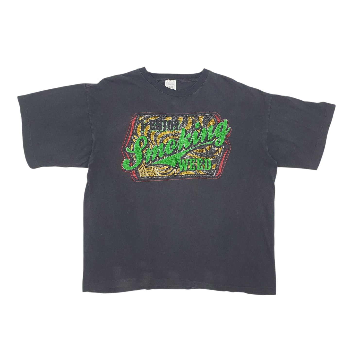 Mens Black Emtex Single Stitch Vintage 90s Short Sleeve T Shirt