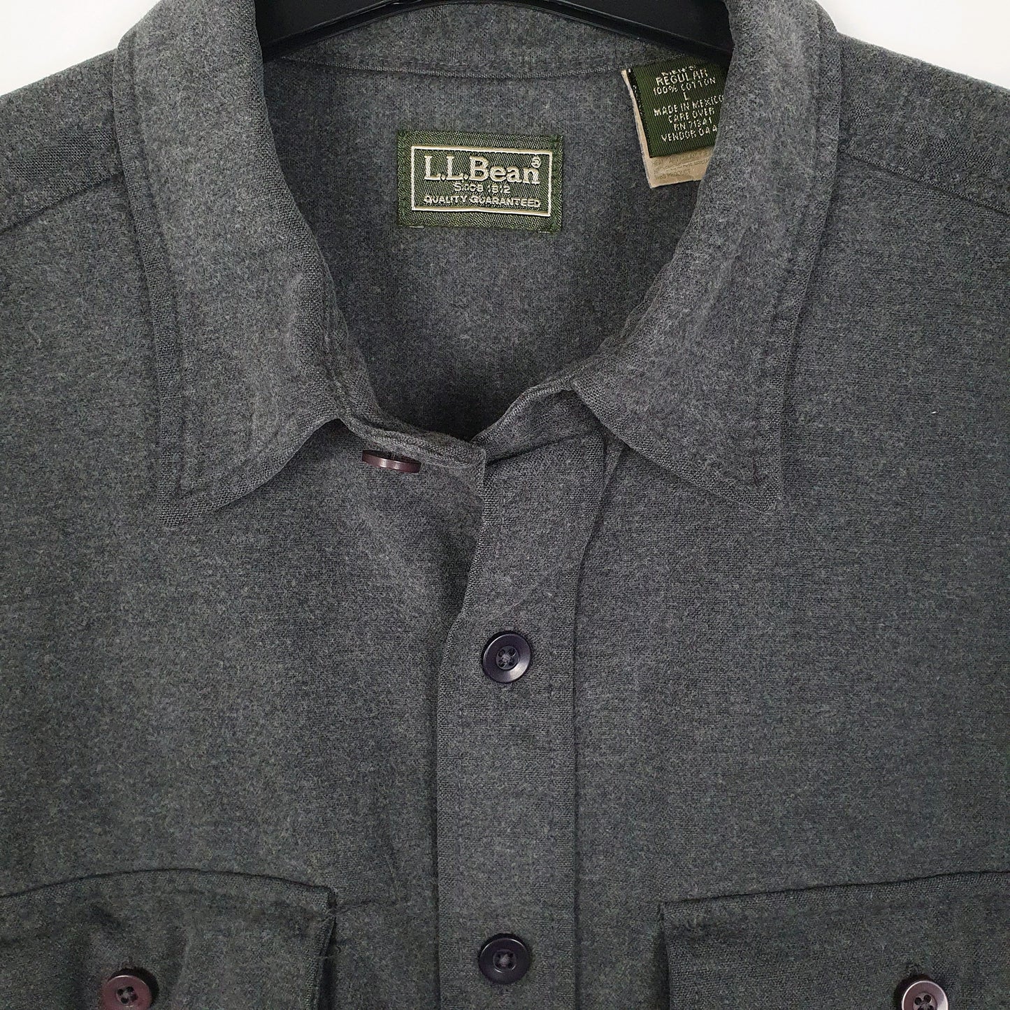 Mens Grey L.L.Bean Chamois  Shirt