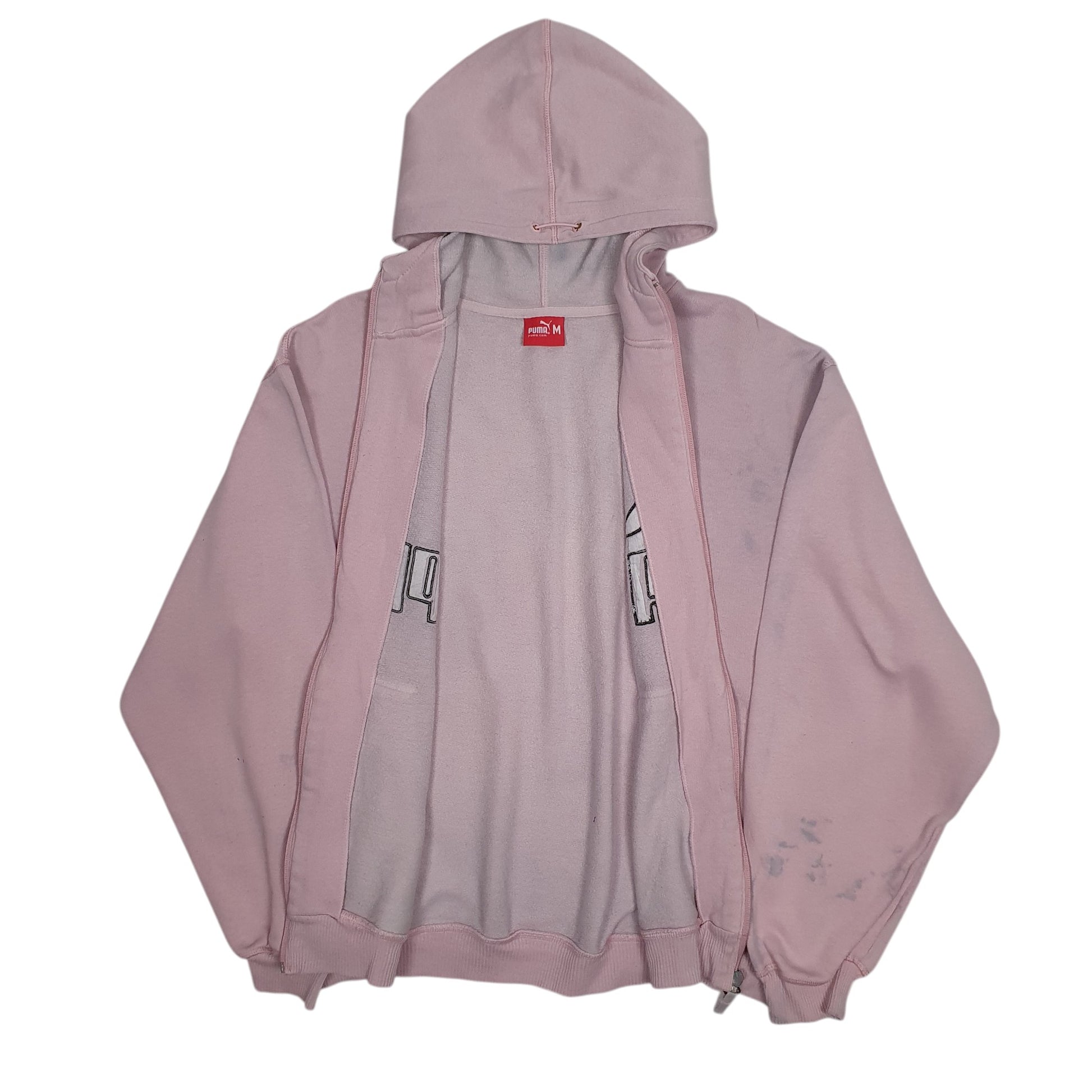 Womens Pink Puma Hoodie Full Zip Jumper