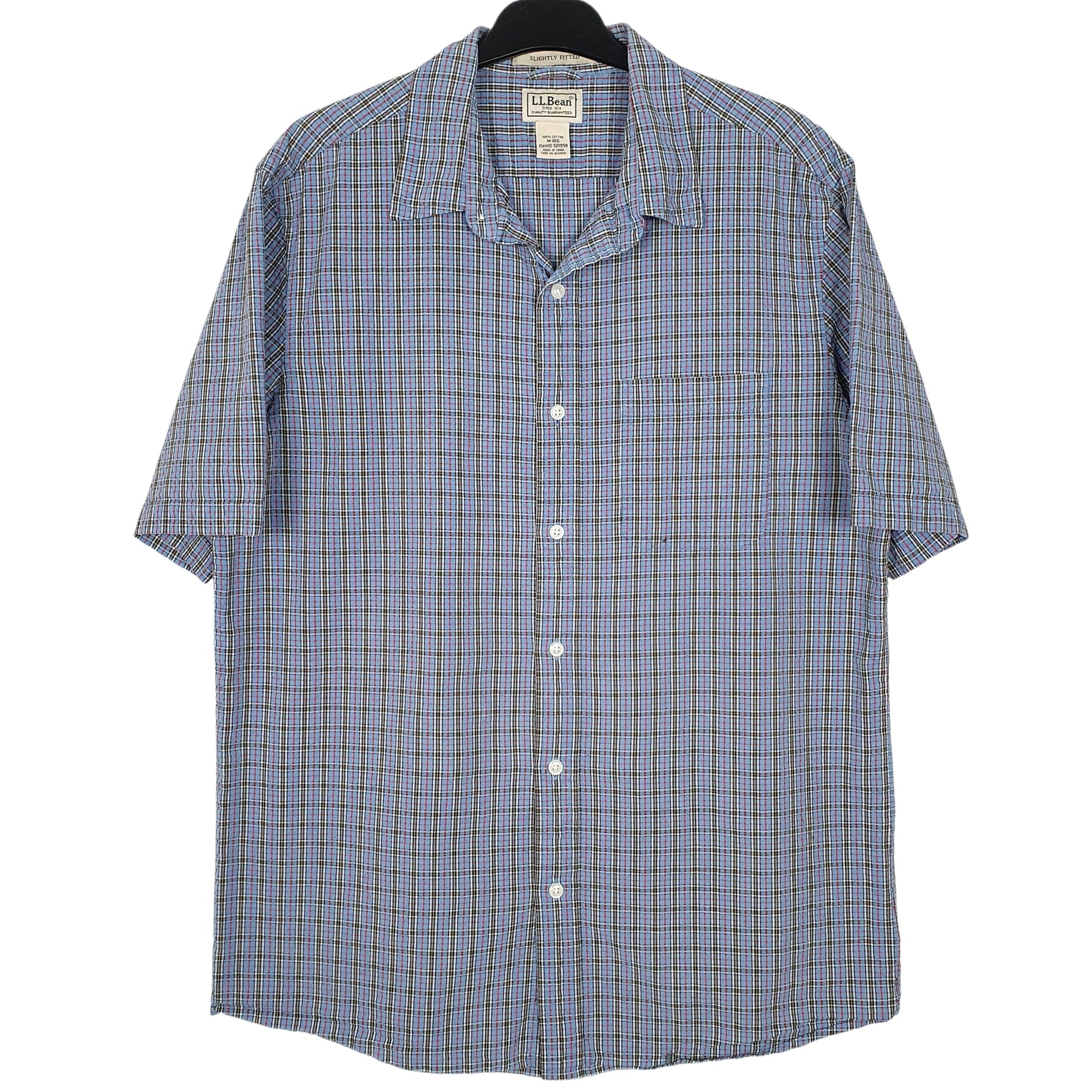 Mens Blue L.L.Bean  Short Sleeve Shirt