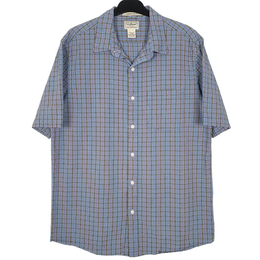 Mens Blue L.L.Bean  Short Sleeve Shirt