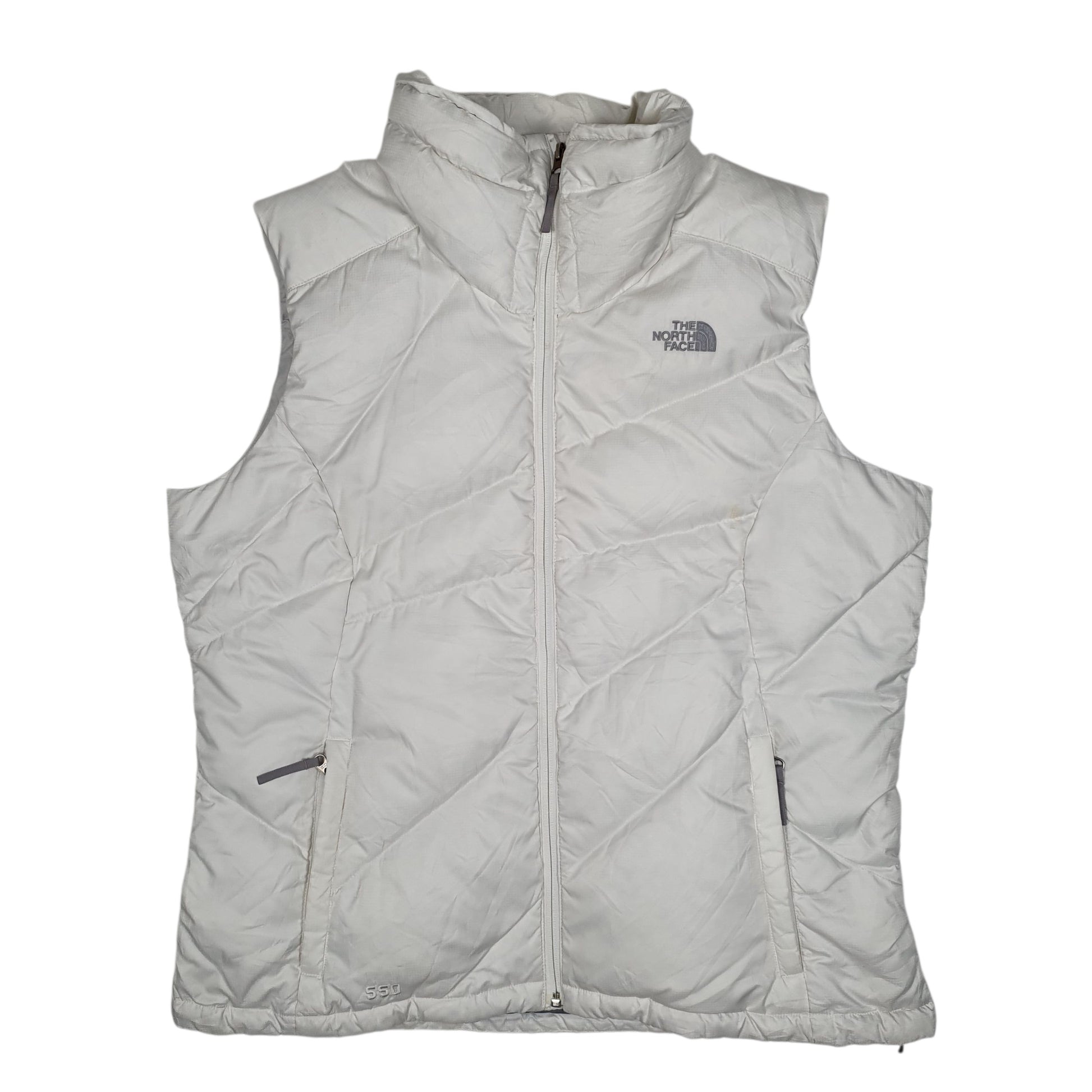 Womens White The North Face Gilet Vest Bodywarmer Crewneck Coat