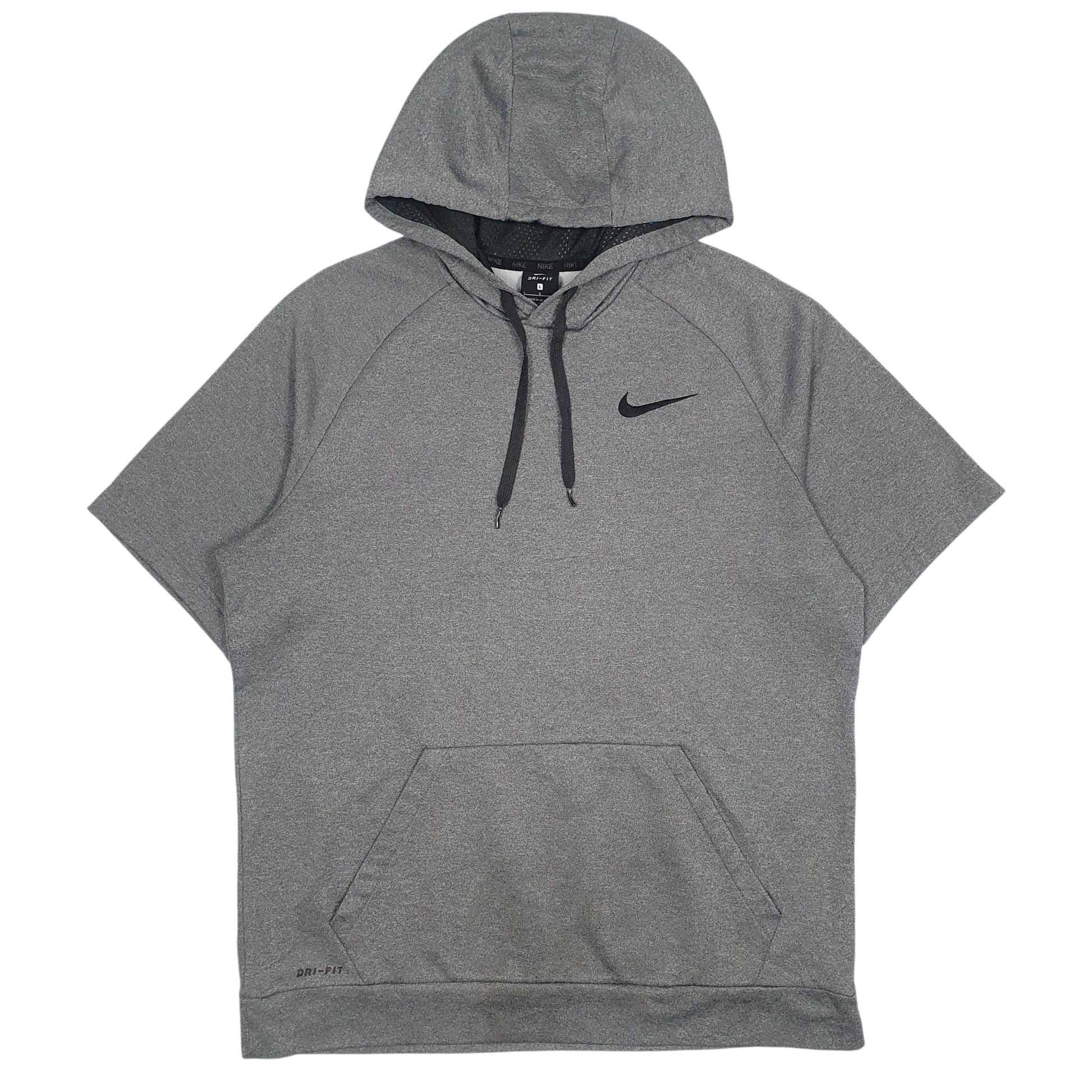 Mens Grey Nike Dri-Fit Hoodie Jumper