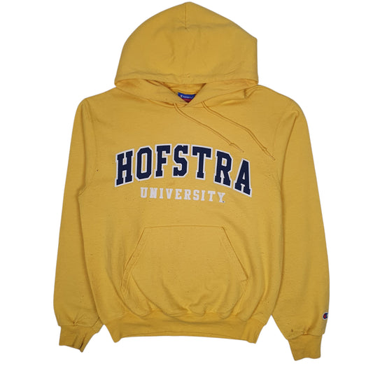 Mens Yellow Champion Hofstra University Hoodie Jumper