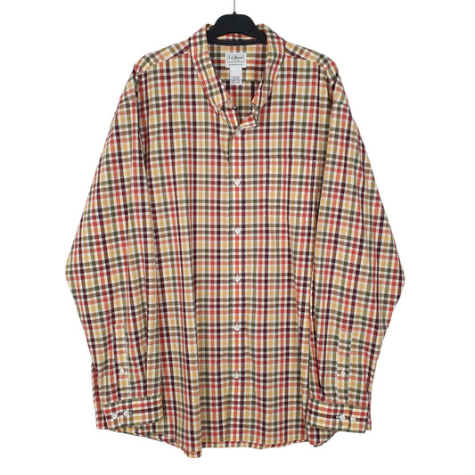 Mens Orange L.L.Bean  Long Sleeve Shirt