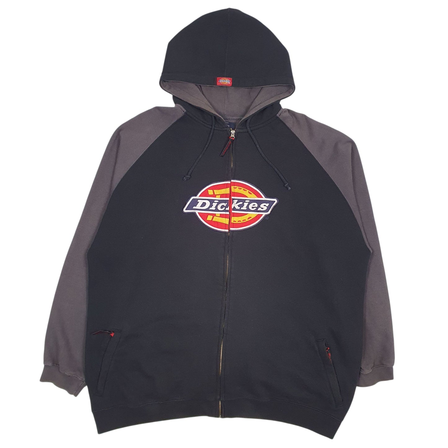 Mens Black Dickies Hoodie Spellout Full Zip Jumper