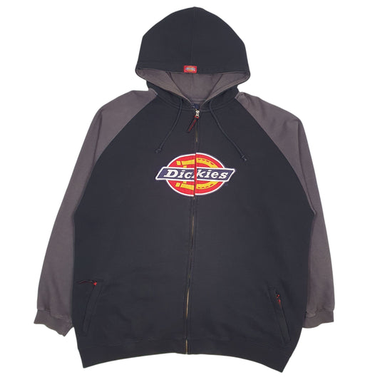 Mens Black Dickies Hoodie Spellout Full Zip Jumper