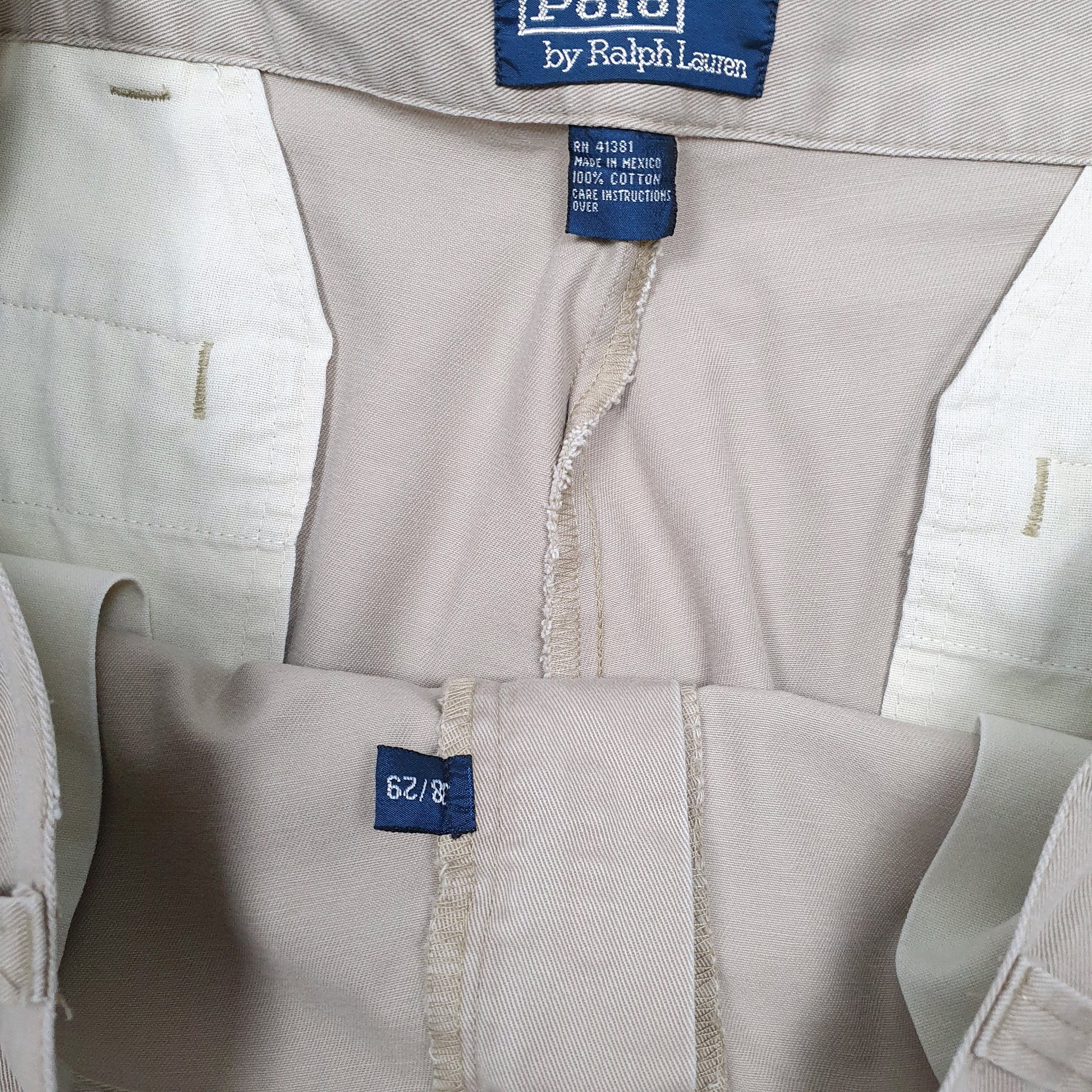 Mens Beige Polo Ralph Lauren Vintage 90s  Trousers
