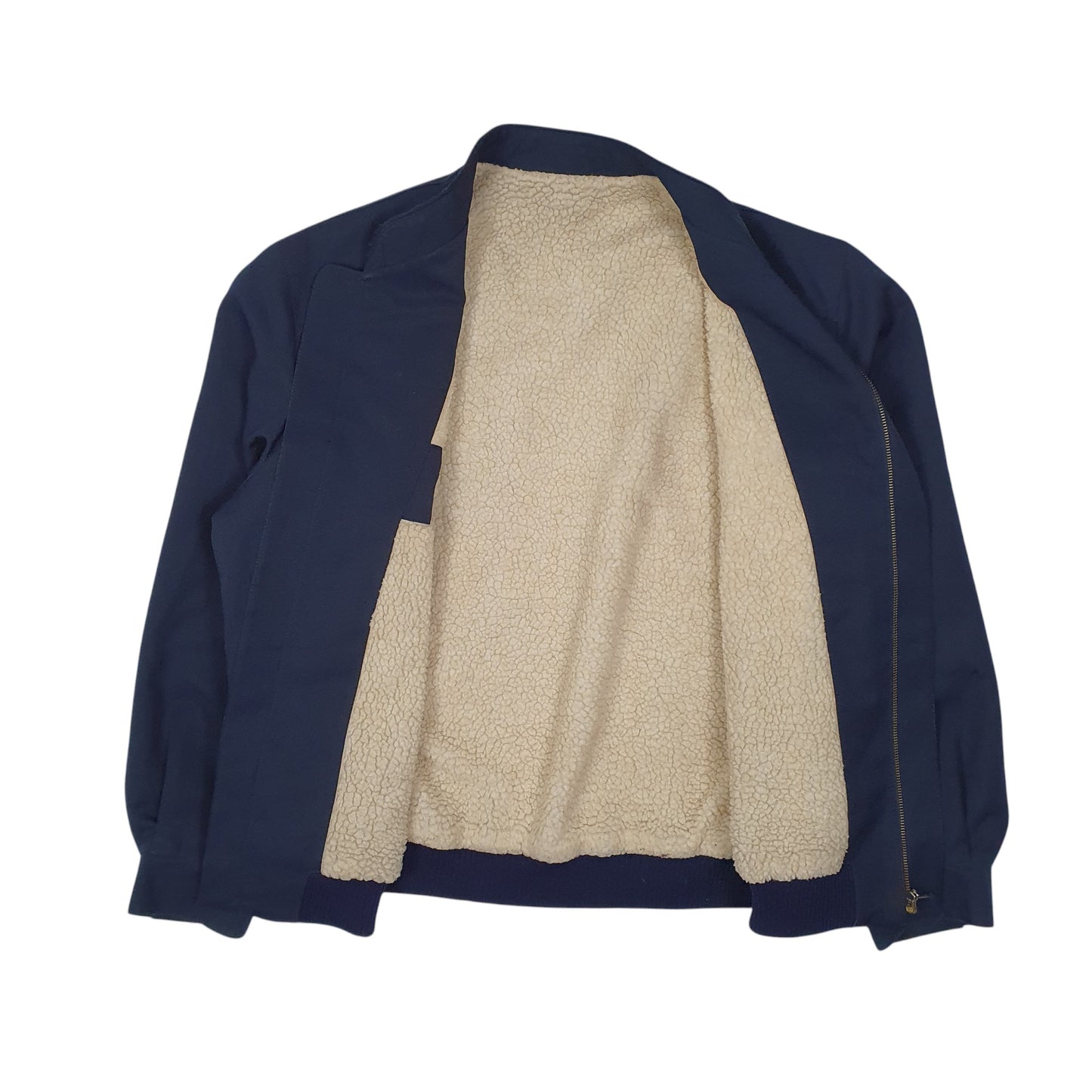 Mens Navy Campus Sherpa Lined Vintage 90s  Coat