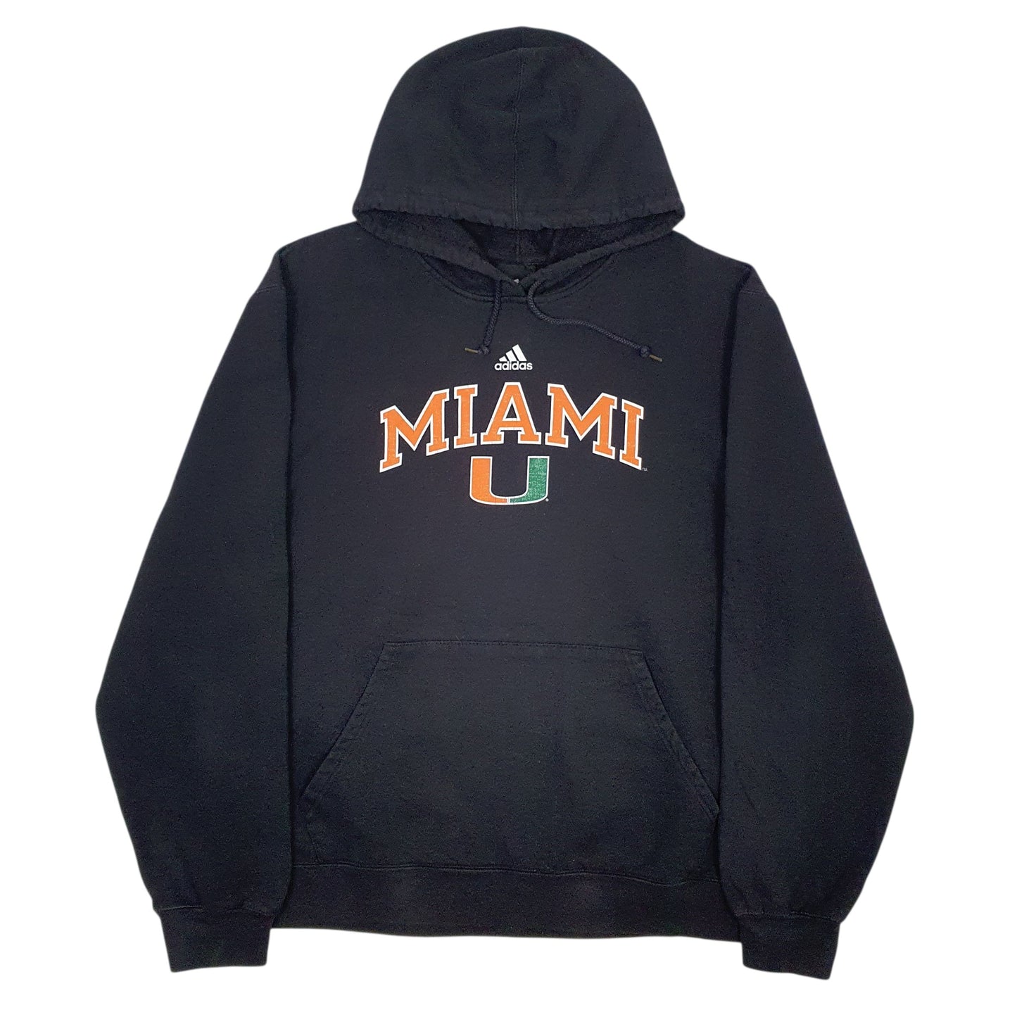 Mens Black Adidas Miami Hurricanes Hoodie Jumper