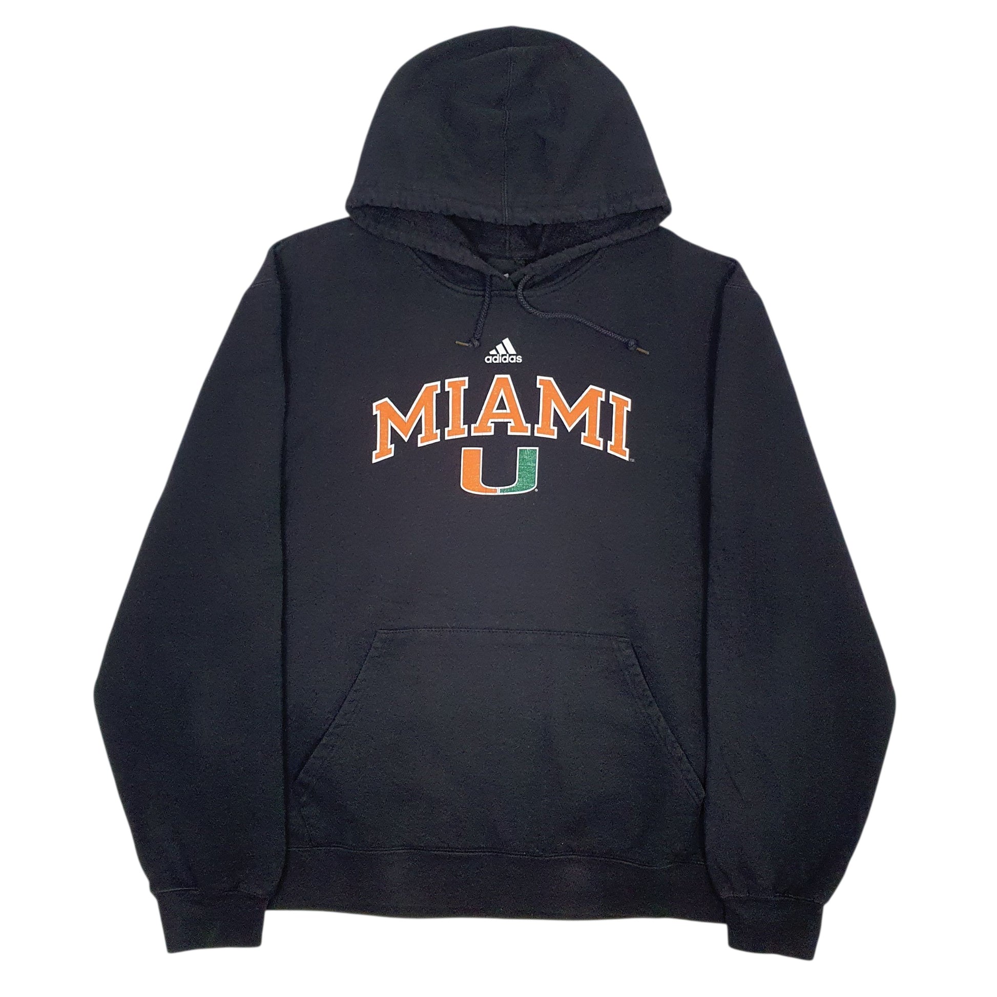 Mens Black Adidas Miami Hurricanes Hoodie Jumper